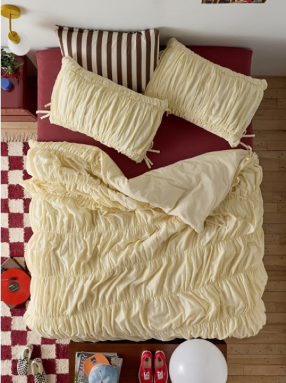 UO Melody Ruched Core Duvet Cover Queen Size NWT